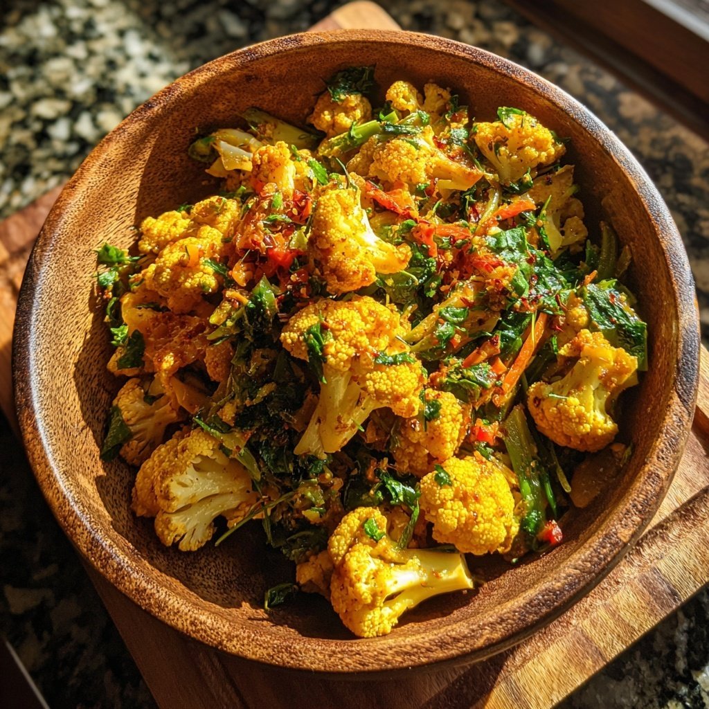 Blumenkohl Pfanne Mit Curry Gewürz