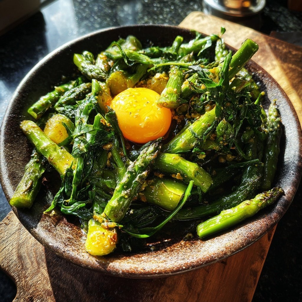 Grüner Spargel Mit Ei