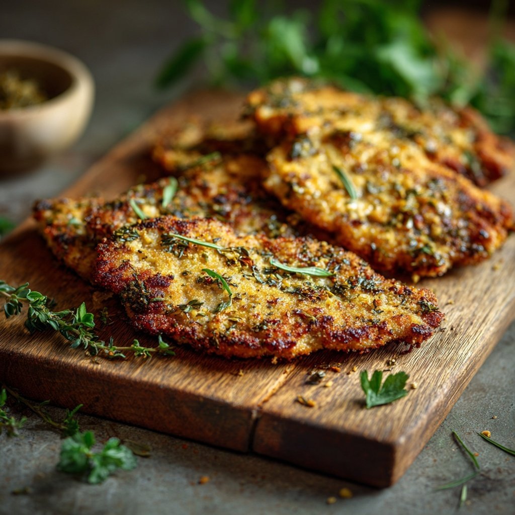 Gegrilltes Putenschnitzel Mit Kräuterkruste