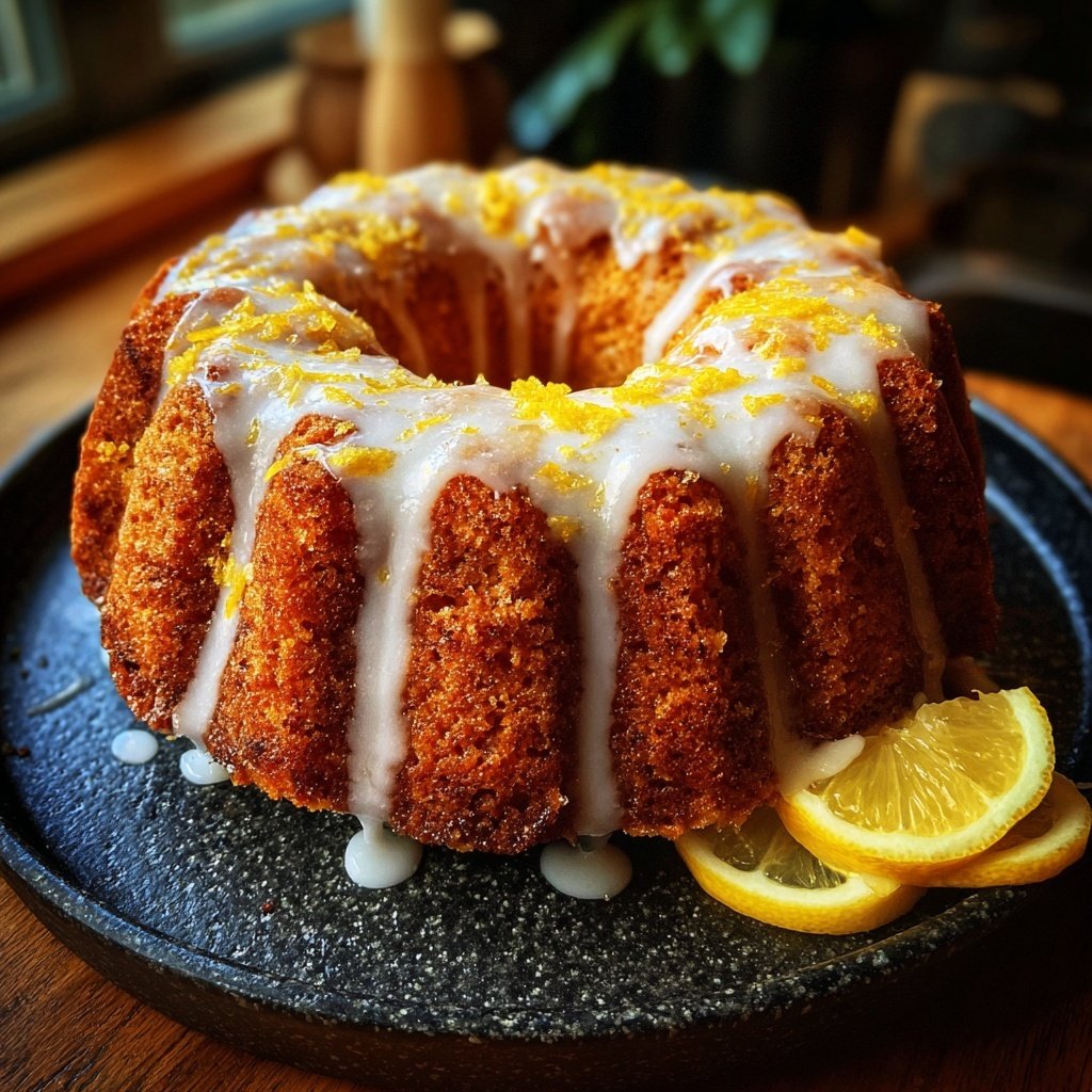 Karottenkuchen Mit Zitronen Zuckerguss