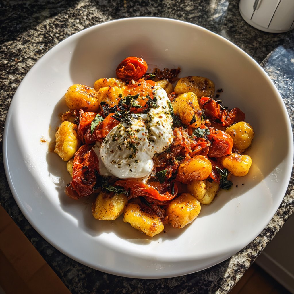 Gnocchi mit Ofentomaten und Burrata