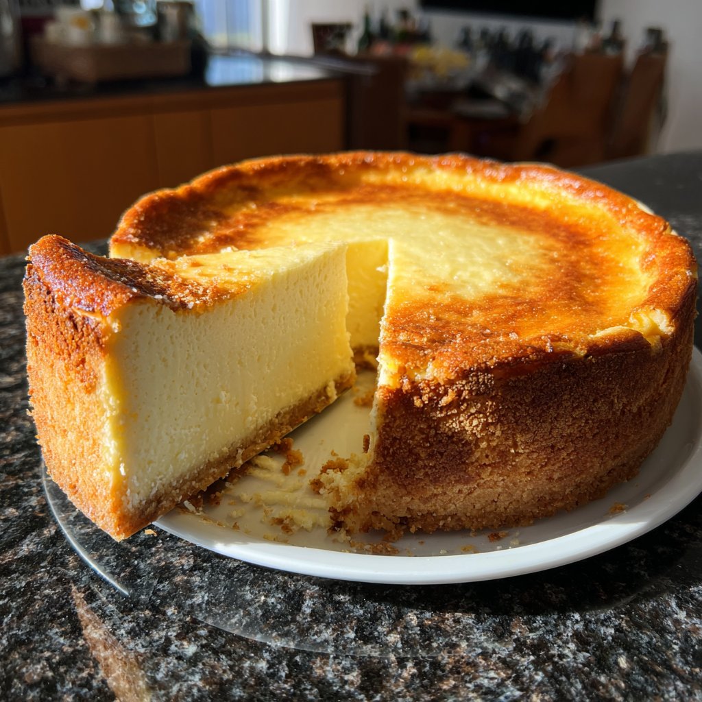 Käsekuchen mit Mandelboden