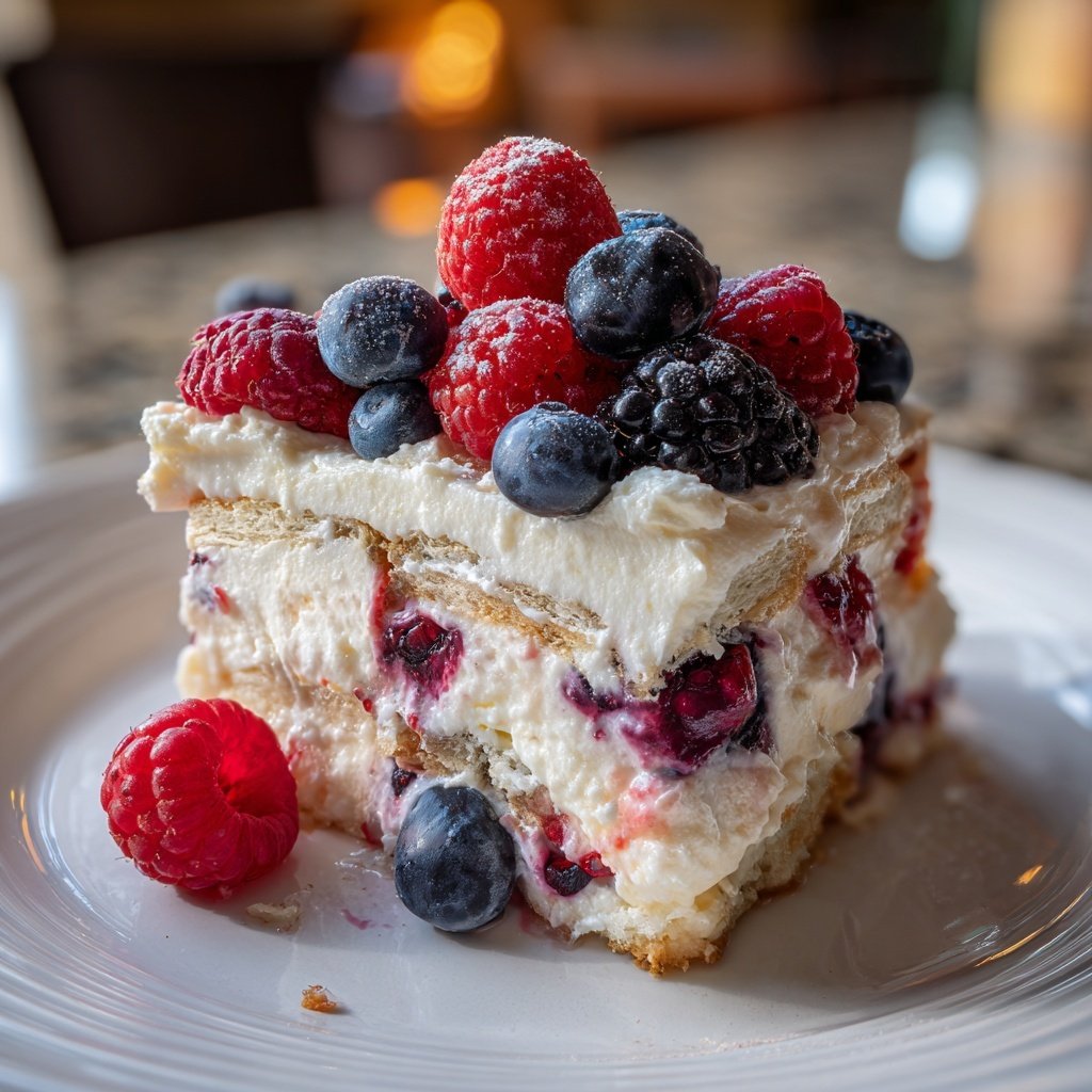 Dessertlasagne mit Beeren