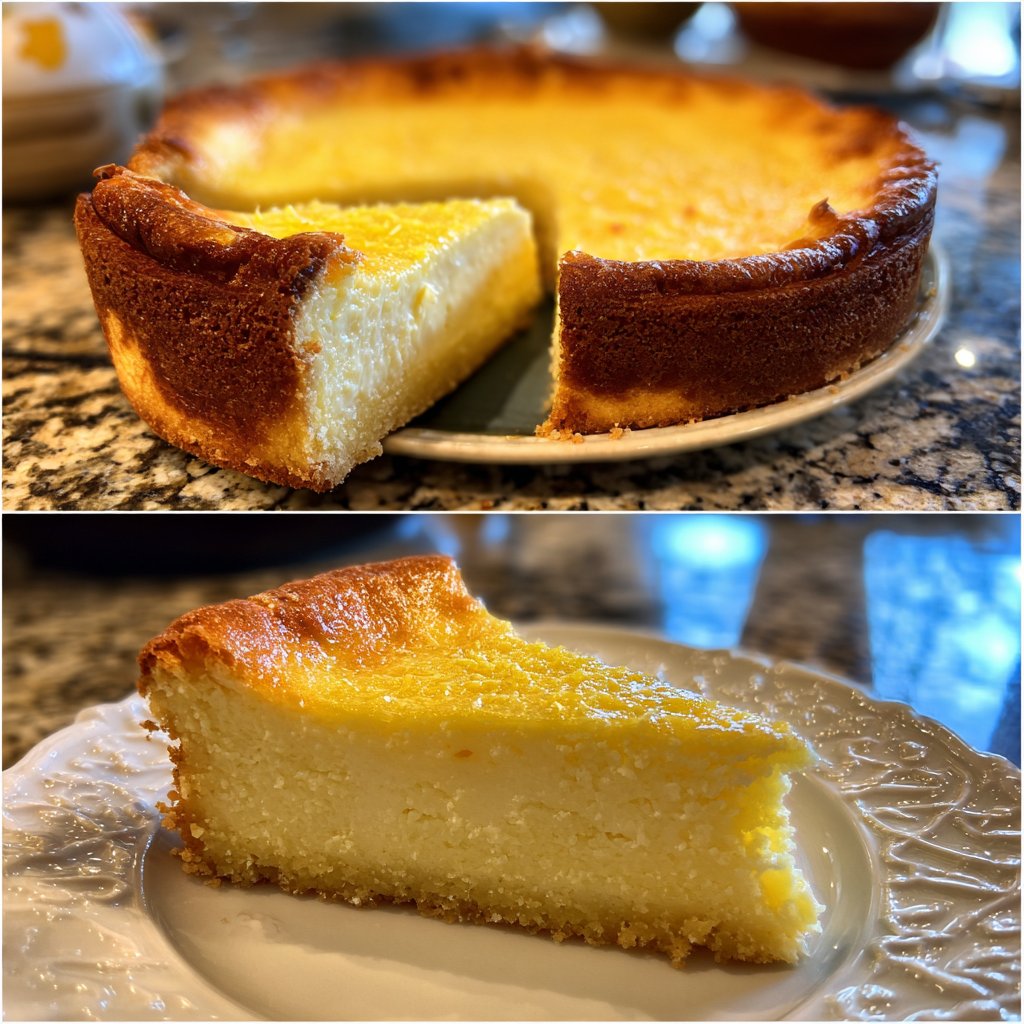 Käsekuchen mit Zitronenboden